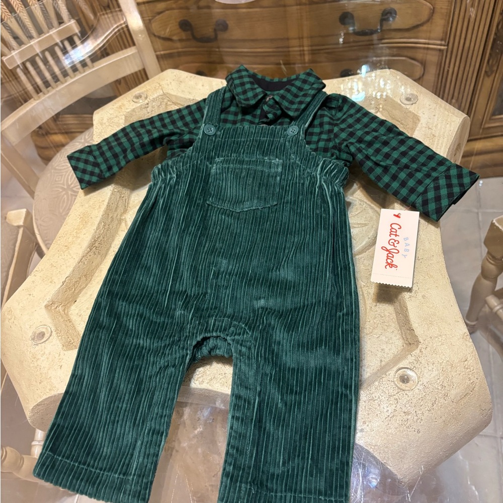 Cat & Jack Green Corduroy Overalls